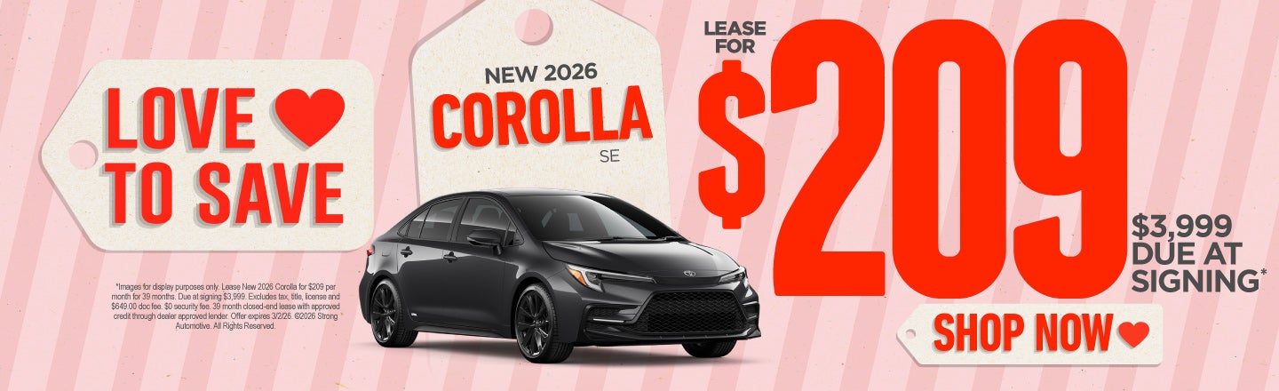 NEW 2026 COROLLA SE	LEASE $209 / 3,999*