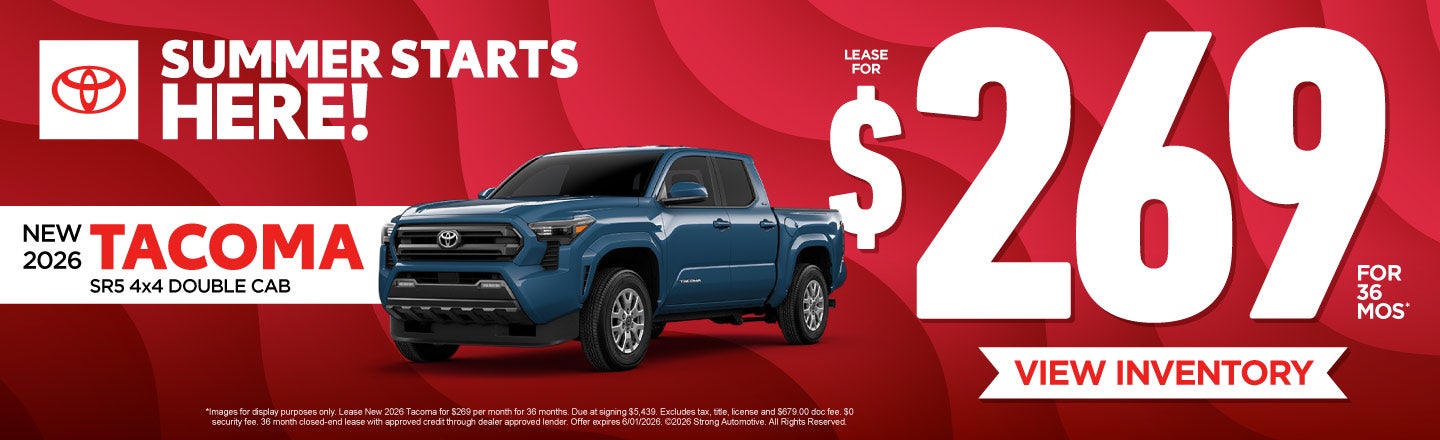 NEW 2026 TACOMA SR5 4x4 Double Cab 	lease $269 FOR 36 MONTHS