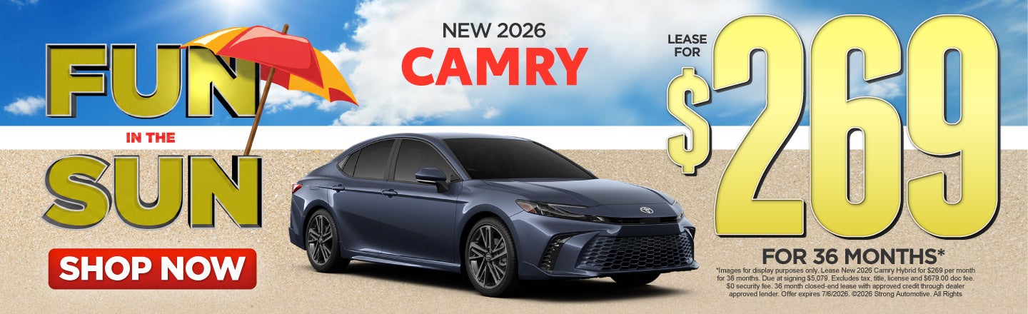 NEW 2026 CAMRY HYBRID	Lease $269 FOR 36 MONTHS*