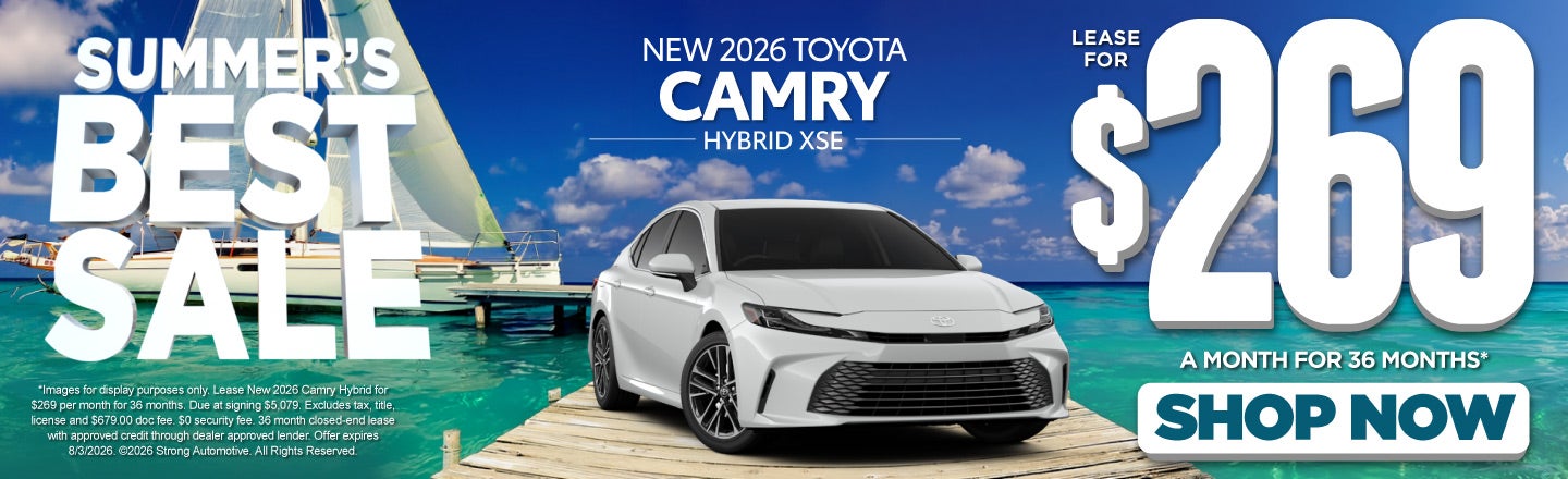 NEW 2026 CAMRY HYBRID XSE	Lease $269 FOR 36 MONTHS*