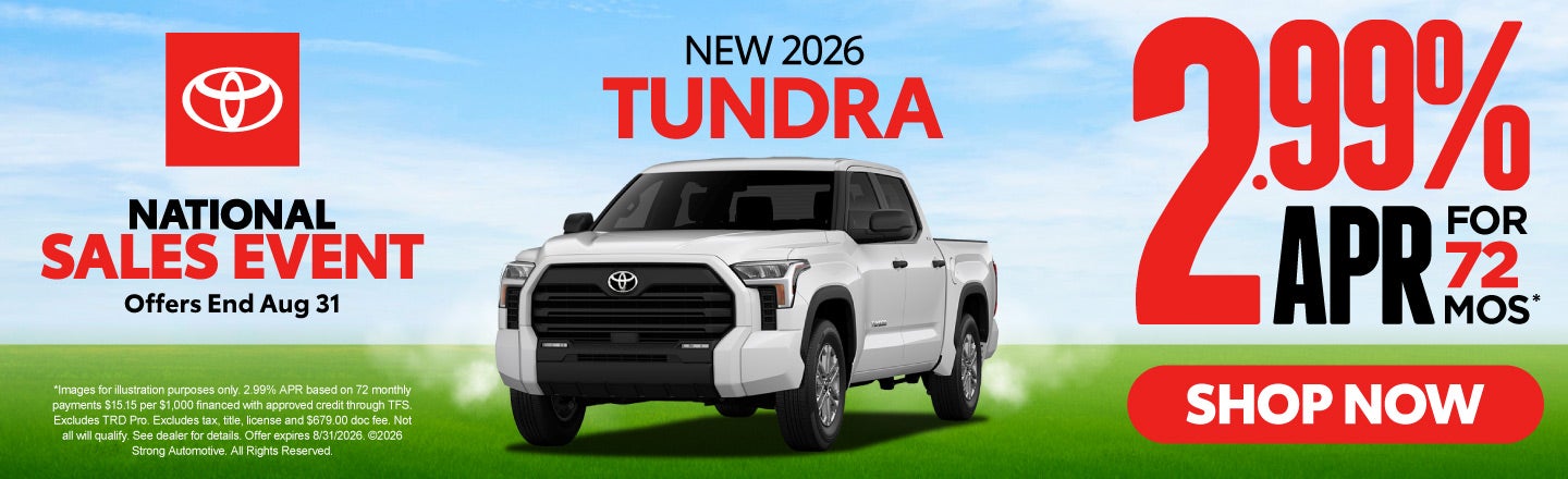 NEW 2026 TUNDRA 	2.99% APR / 72 MO*