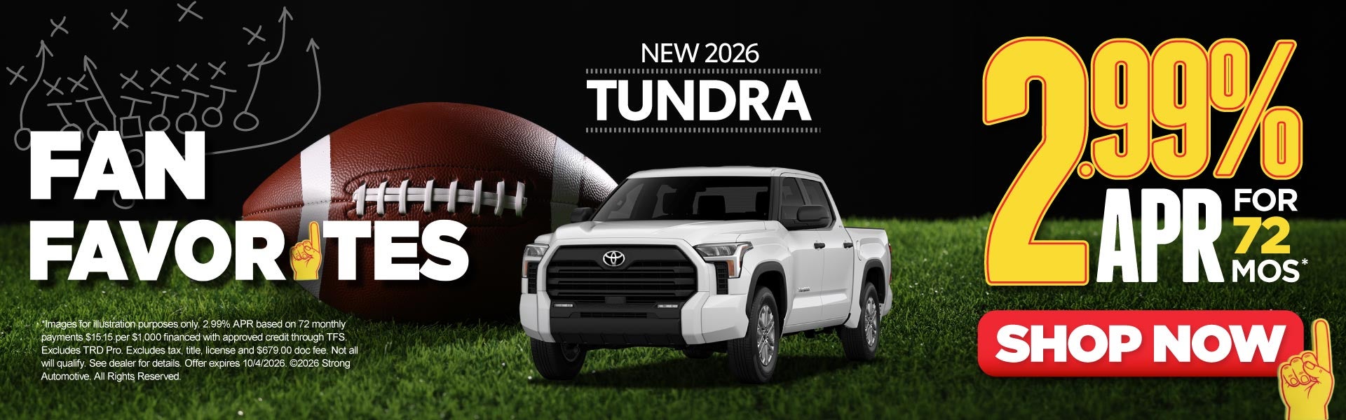 NEW 2026 TUNDRA 	2.99% APR / 72 MO*