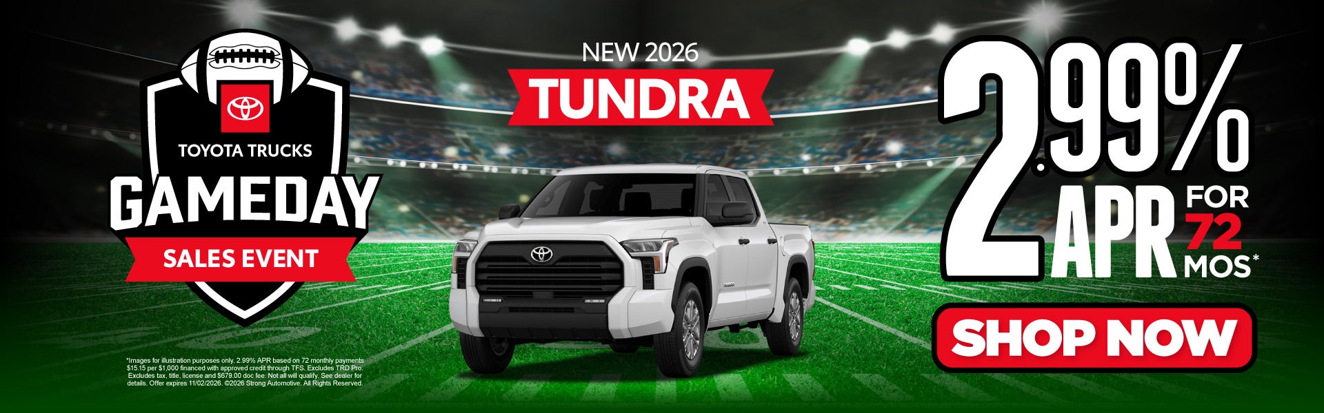 NEW 2026 TUNDRA 	2.99% APR / 72 MO*